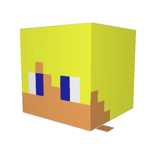 itzpartymc Minecraft avatar head, 3D render