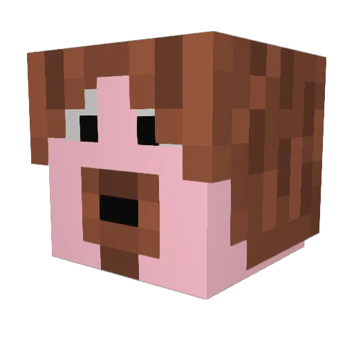 iveldet Minecraft avatar head, 3D render
