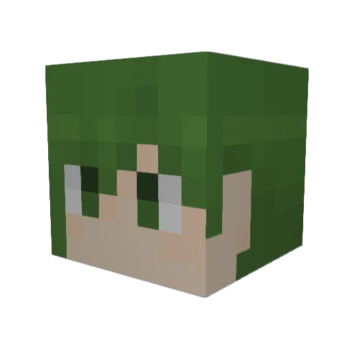 iwasaB Minecraft avatar head, 3D render
