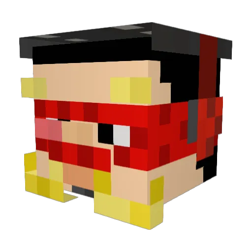iwellan Minecraft avatar head, 3D render