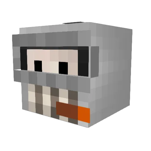 iwgu Minecraft avatar head, 3D render