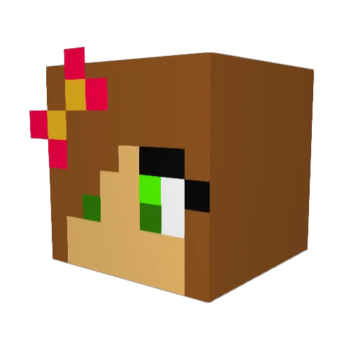 izemily Minecraft avatar head, 3D render