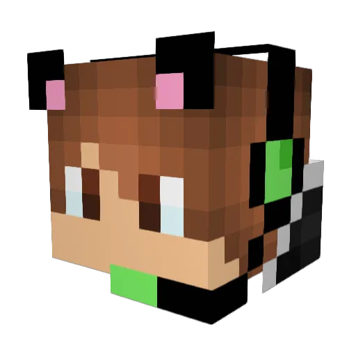 izes Minecraft avatar head, 3D render