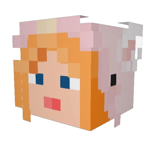 izethetic Minecraft avatar head, 3D render