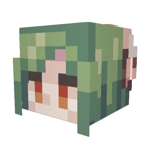izuritsu Minecraft avatar head, 3D render
