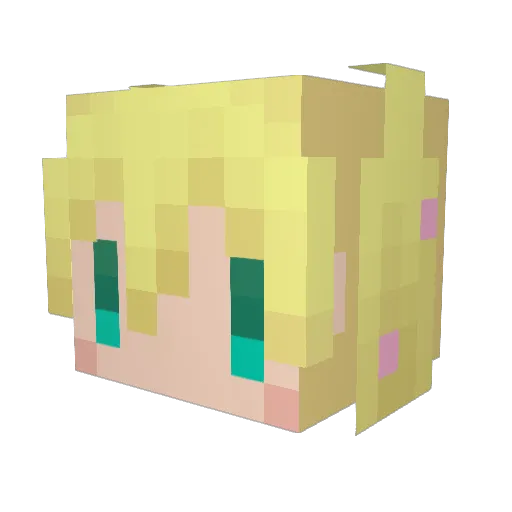izusama Minecraft avatar head, 3D render
