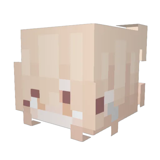 izysia Minecraft avatar head, 3D render