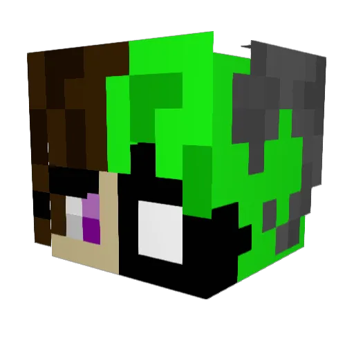 izzie_green Minecraft avatar head, 3D render