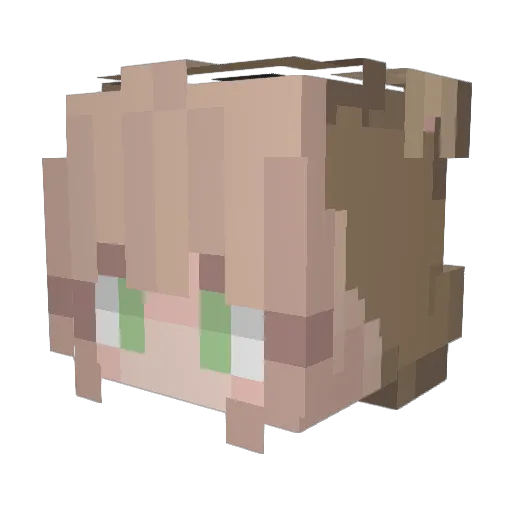 izzufo Minecraft avatar head, 3D render