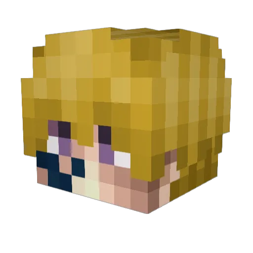 j1ua Minecraft avatar head, 3D render