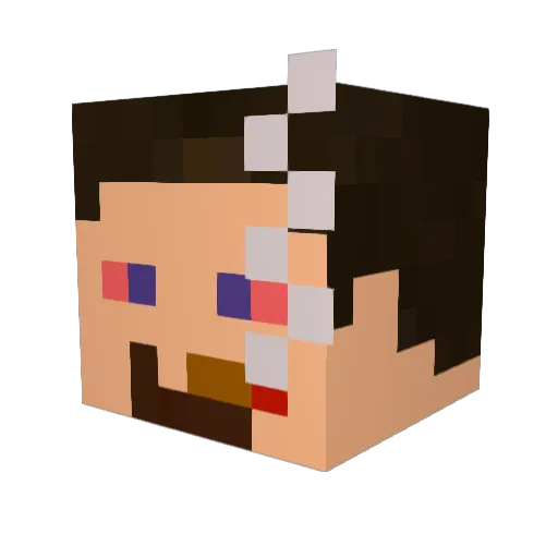 j8k Minecraft avatar head, 3D render