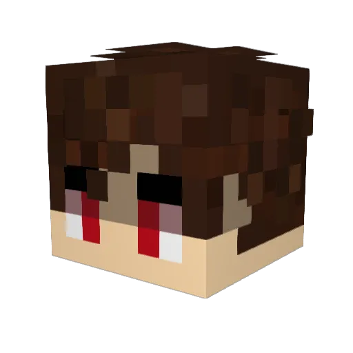 jKznm Minecraft avatar head, 3D render