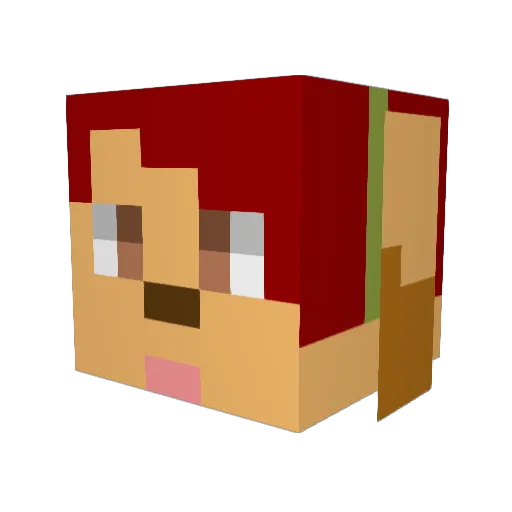 jackdbai Minecraft avatar head, 3D render