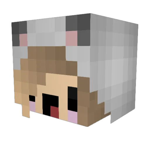 jackie_power Minecraft avatar head, 3D render