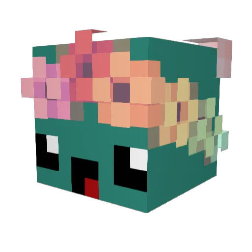 jackjaja Minecraft avatar head, 3D render