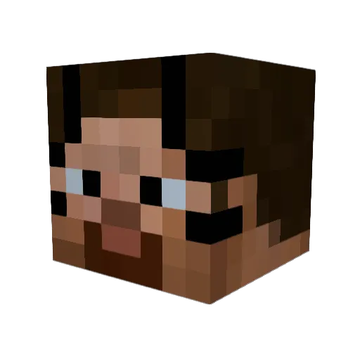 jackybooboo Minecraft avatar head, 3D render