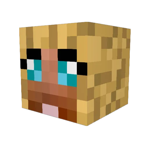 jacquelineApple Minecraft avatar head, 3D render