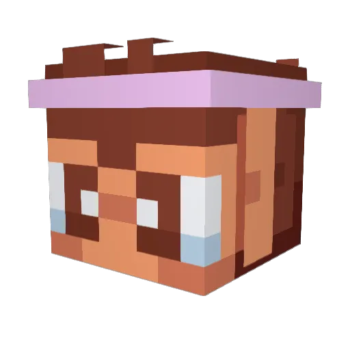 jadeie Minecraft avatar head, 3D render