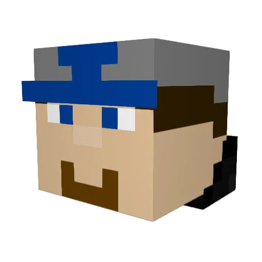 jaderpotater Minecraft avatar head, 3D render