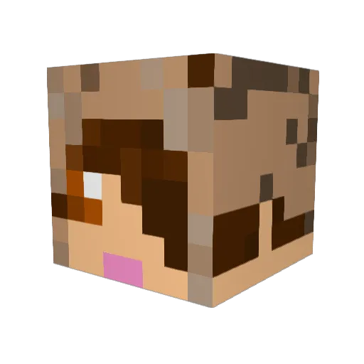 jadwaga Minecraft avatar head, 3D render