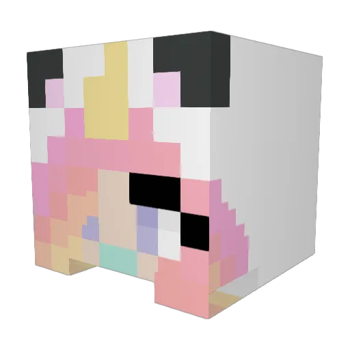 jaelii Minecraft avatar head, 3D render