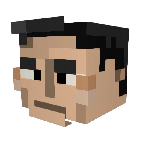 jak47u Minecraft avatar head, 3D render