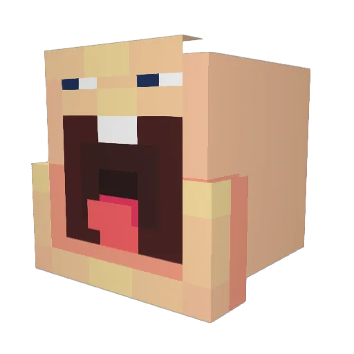 jakietron Minecraft avatar head, 3D render