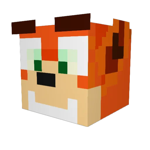 jakmaniac Minecraft avatar head, 3D render
