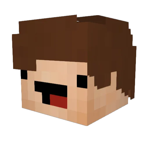 jakublite Minecraft avatar head, 3D render