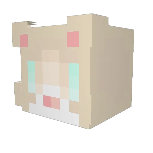 jammining Minecraft avatar head, 3D render