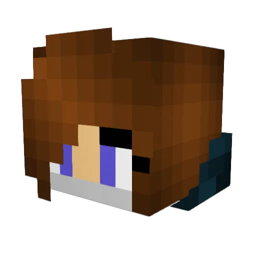 jana_red Minecraft avatar head, 3D render