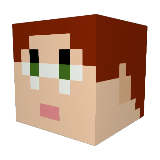 janskupur Minecraft avatar head, 3D render