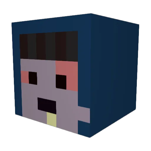 janu007 Minecraft avatar head, 3D render