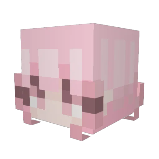 japaned Minecraft avatar head, 3D render