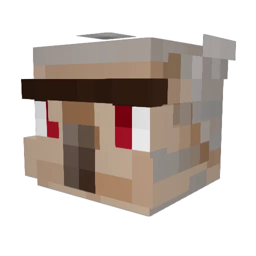 jaryyay Minecraft avatar head, 3D render