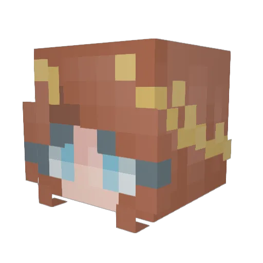 jasminenie Minecraft avatar head, 3D render