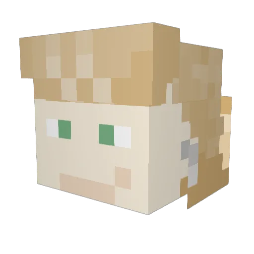 jasperlito Minecraft avatar head, 3D render