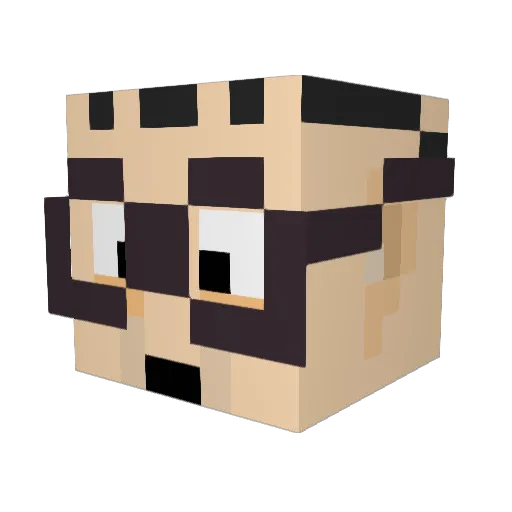 javi_ Minecraft avatar head, 3D render
