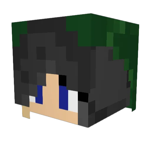 jaw_a Minecraft avatar head, 3D render