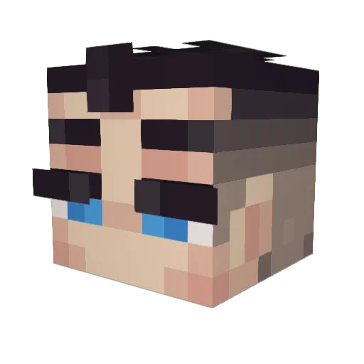jaypsychotic Minecraft avatar head, 3D render