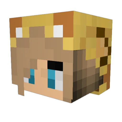 jayzellee Minecraft avatar head, 3D render