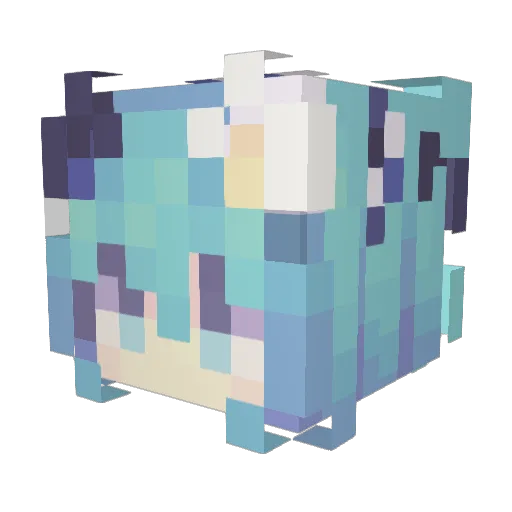 jazzactual Minecraft avatar head, 3D render