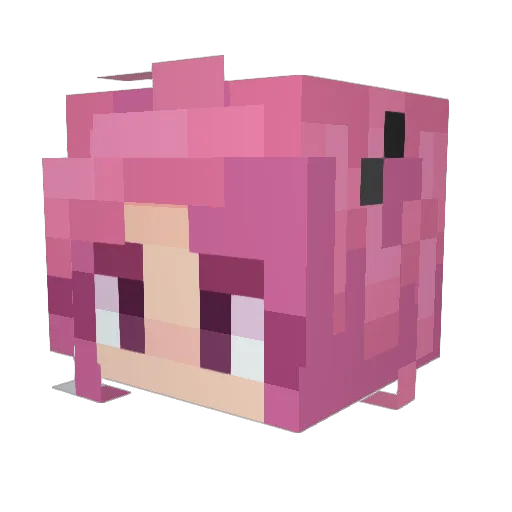 jazzlily Minecraft avatar head, 3D render