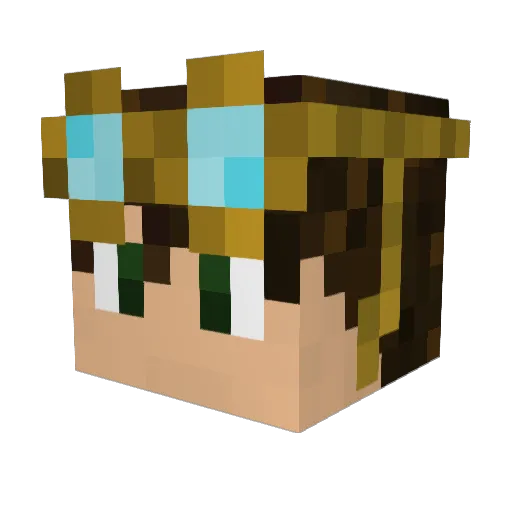 jazzzooo Minecraft avatar head, 3D render