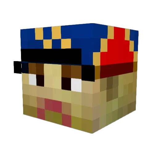jbla Minecraft avatar head, 3D render