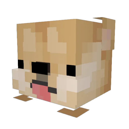 jchoolio Minecraft avatar head, 3D render