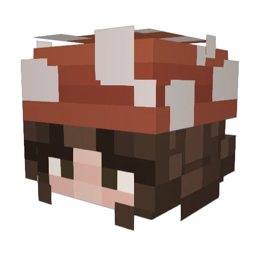 je_te_veux Minecraft avatar head, 3D render