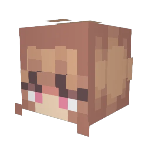 jeaniex Minecraft avatar head, 3D render