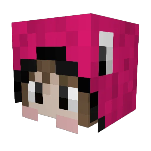 jeannnny Minecraft avatar head, 3D render
