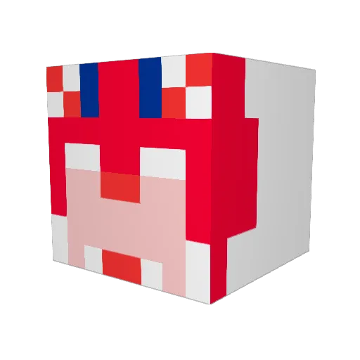 jeb8020 Minecraft avatar head, 3D render